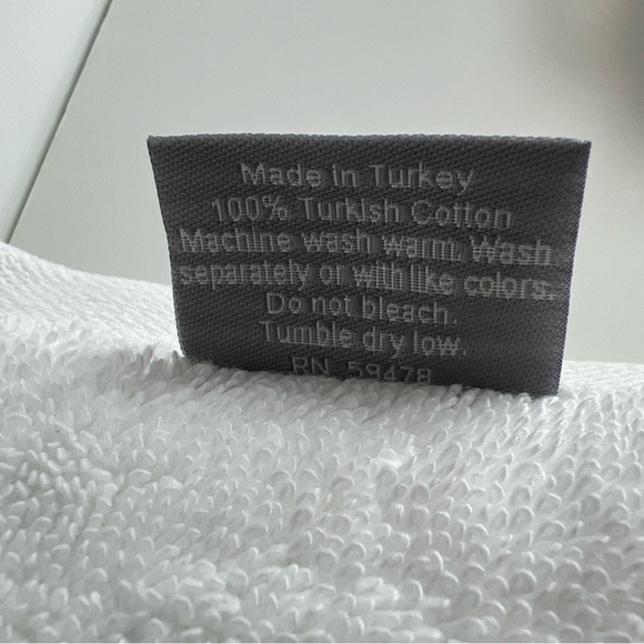 Pera Avenue Luxe 100% Turkish Cotton Bath Towel Set - Cream & Tan - 4 Pieces NEW - Picture 6 of 9
